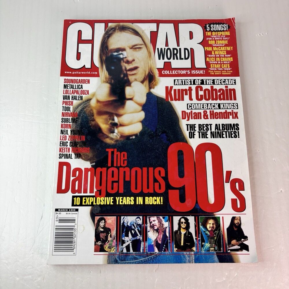 Guitar World Magazine March 1999 Kurt Cobain Nirvana (Poster Intact) Grunge 90s
